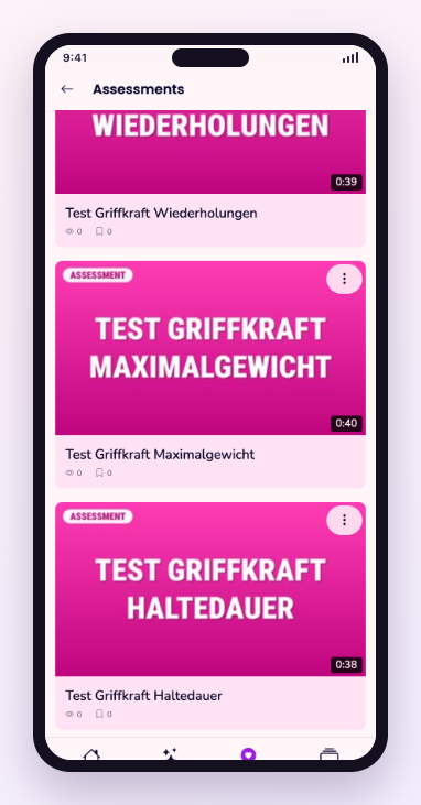 Screenshot: Self-tests and self-reflection